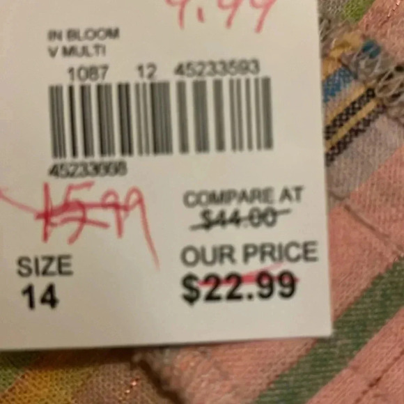 Cato Linen Striped NWT Size 14 Shorts - Picture 9 of 9